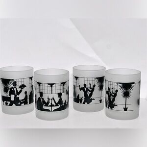 Art Deco Inspired Libby Old Fashion Drinking Glasses